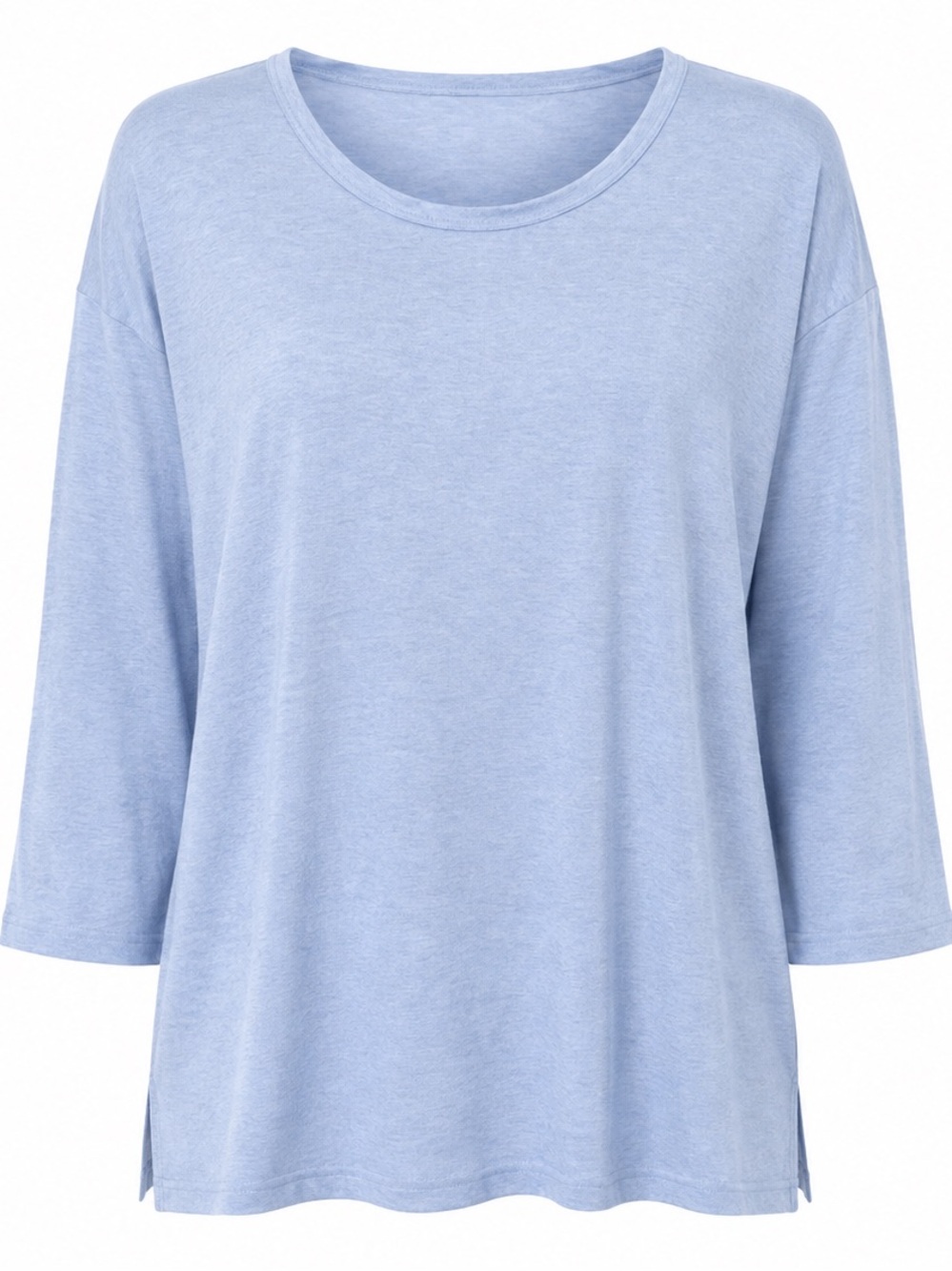 Light Blue T-Shirt 3/4 sleeve 1X Stretchy, relaxed fit lightweight - Picture 1 of 5